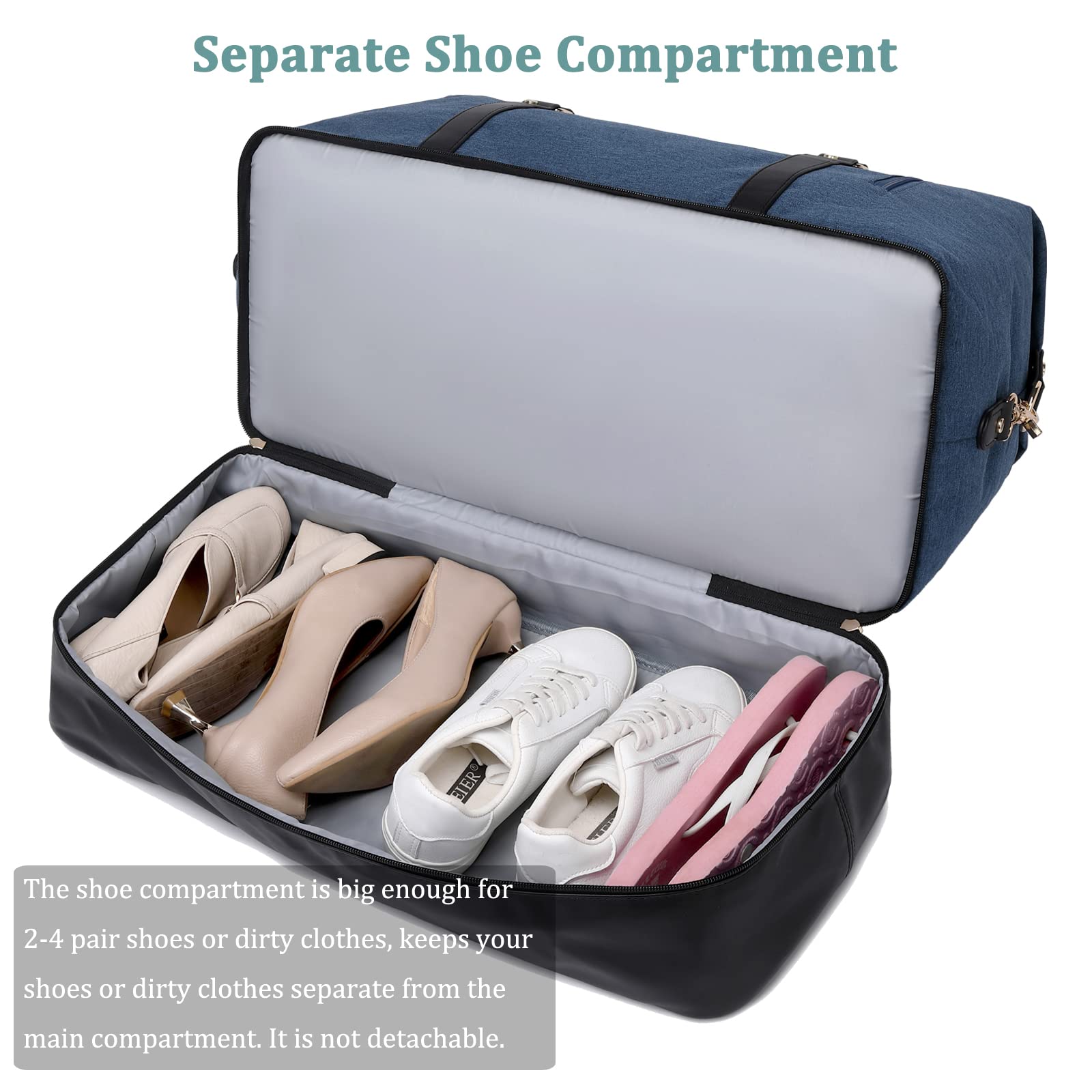 Stylish Oversized Weekender Bags for Women & Men - Large Travel Duffle Bag with Shoe Compartment | Perfect for Overnight Trips, Gym, and Weekend Getaways