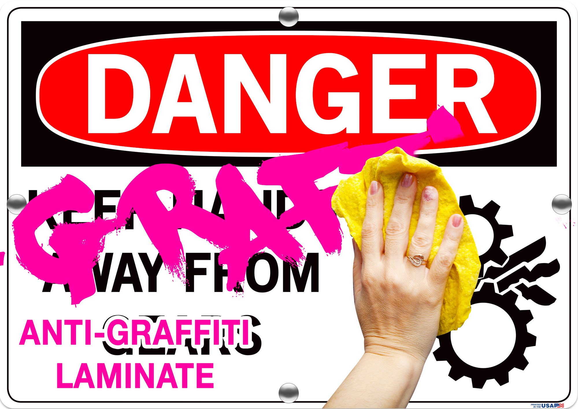 Vestil Spanish/English Bilingual Safety Sign - 'Do Not Operate Without Safety Glasses' Warning Label (14.5x10.5 Inch Aluminum, .130 Thickness) - Ideal for Construction Sites, Factories & Industrial Workplaces