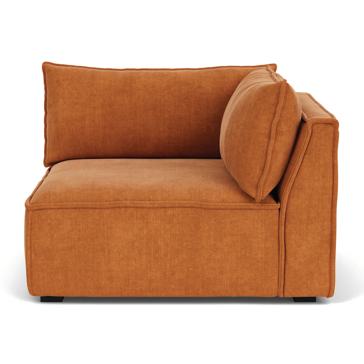 Daphne Fabric 1-Seater Right Corner Modular Sofa - Compact Sectional Couch for Small Spaces, Living Rooms & Apartments