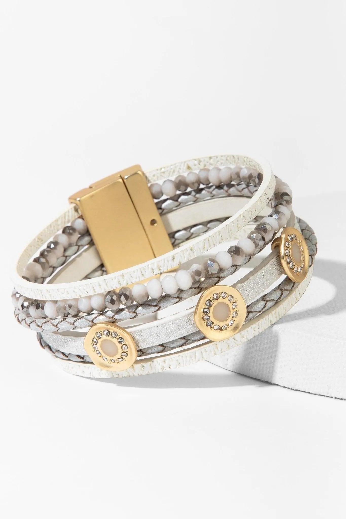 Elegant Leather Gold Medallion Multi Strand Bracelet for Women - Boho Chic Jewelry for Parties, Weddings & Everyday Wear