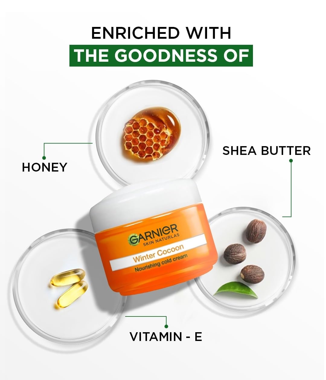 Garnier Winter Cocoon Winter Care Cream 18g & Bright Complete Vitamin C Gel Face Wash 50g - Hydrating Skincare Set for Dry Winter Skin | Perfect for Cold Weather Face Routine & Daily Glow Boost