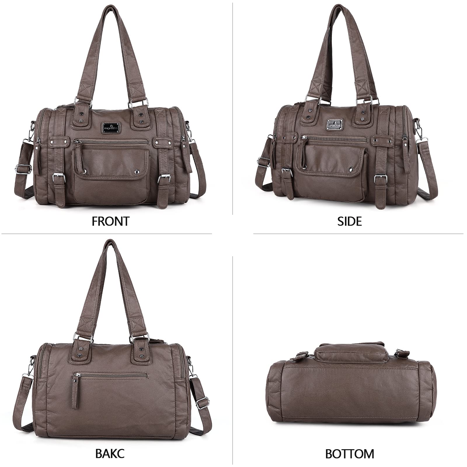 Angelkiss Women's Soft Leather Handbags - Hobo, Satchel, Shoulder & Crossbody Tote Bags for Work, Travel & Everyday Use