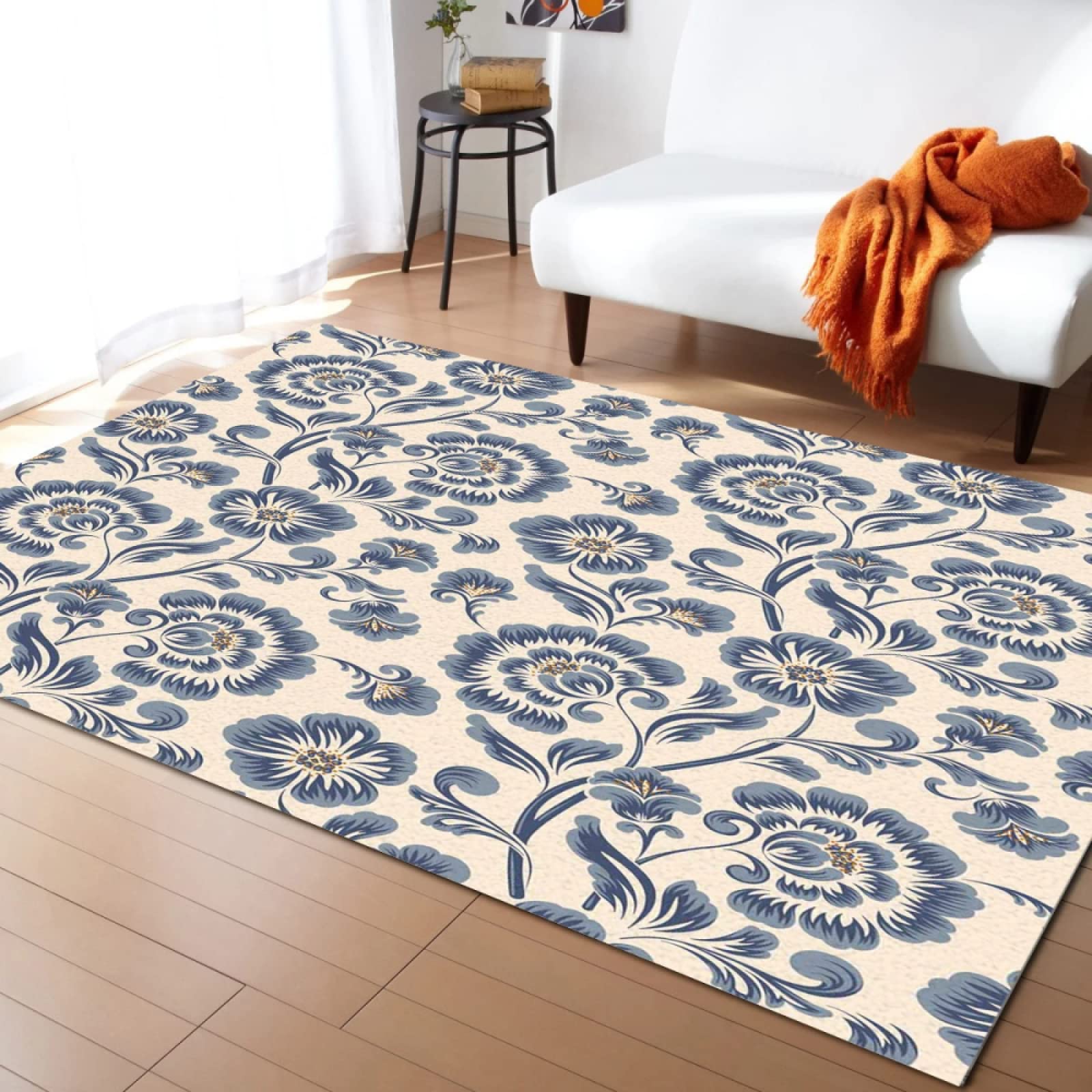 Soft & Comfortable 4x6ft Natural Flower Area Rug - Creative Design for Living Room, Bedroom, Study, Office & Balcony Decor | Eco-Friendly Home Accent Rug for Cozy Spaces