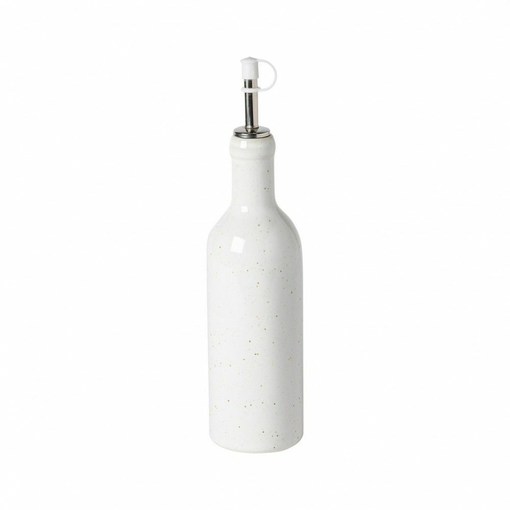 Casafina Fattoria White Ceramic Cruet Set - Premium Olive Oil and Vinegar Dispenser for Kitchen, Dining Table & Salad Dressing