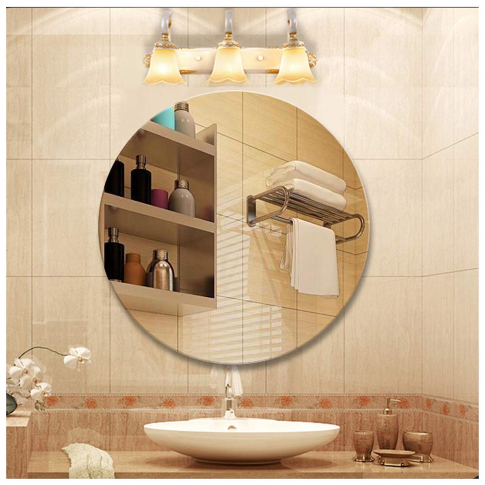 Round Wall Mirror for Bathroom & Bedroom - HD Frameless Vanity Makeup Mirror - Perfect for Living Room, Hallway & Home Decor