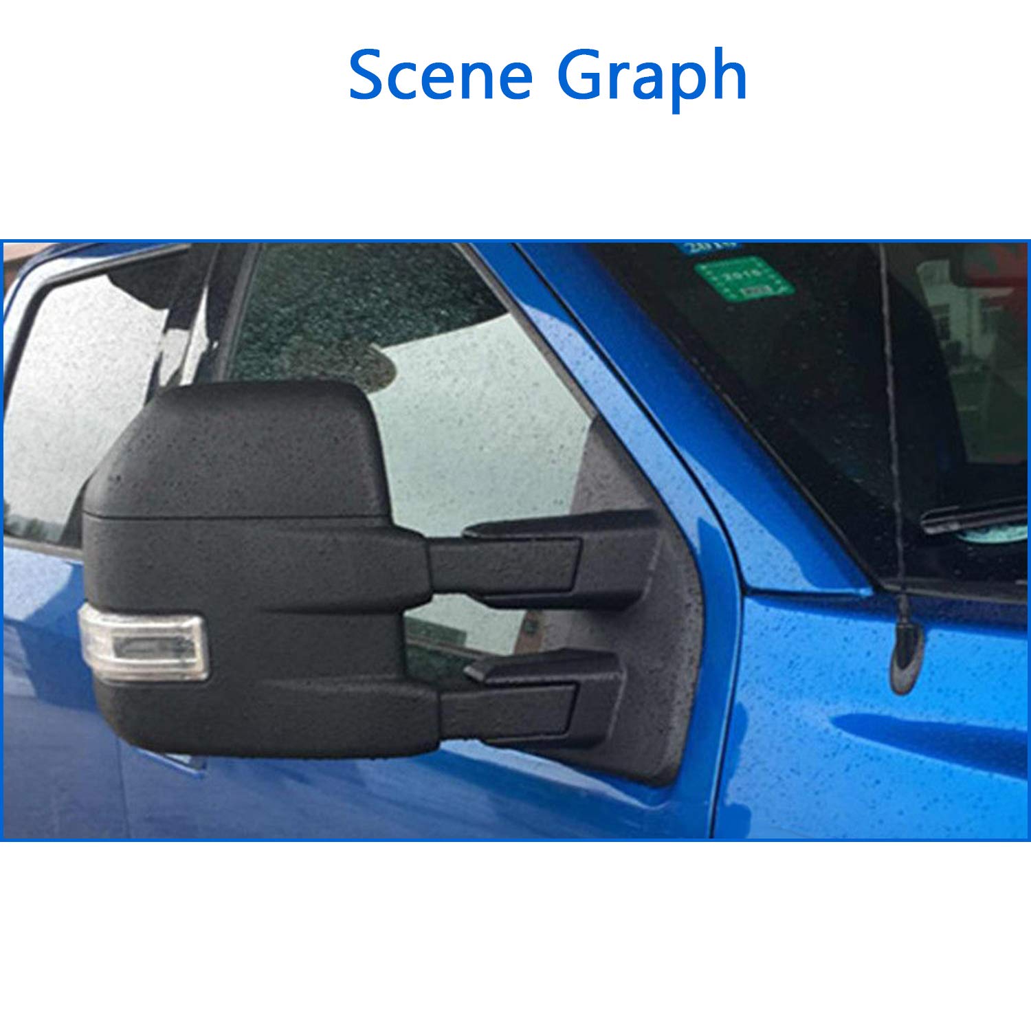 JZSUPER Power Heated Tow Mirrors for Ford F150 2015-2020 - Turn Signal, Temperature Sensor, Puddle & Spot Lights - Perfect for Towing, Night Driving & Off-Road Adventures