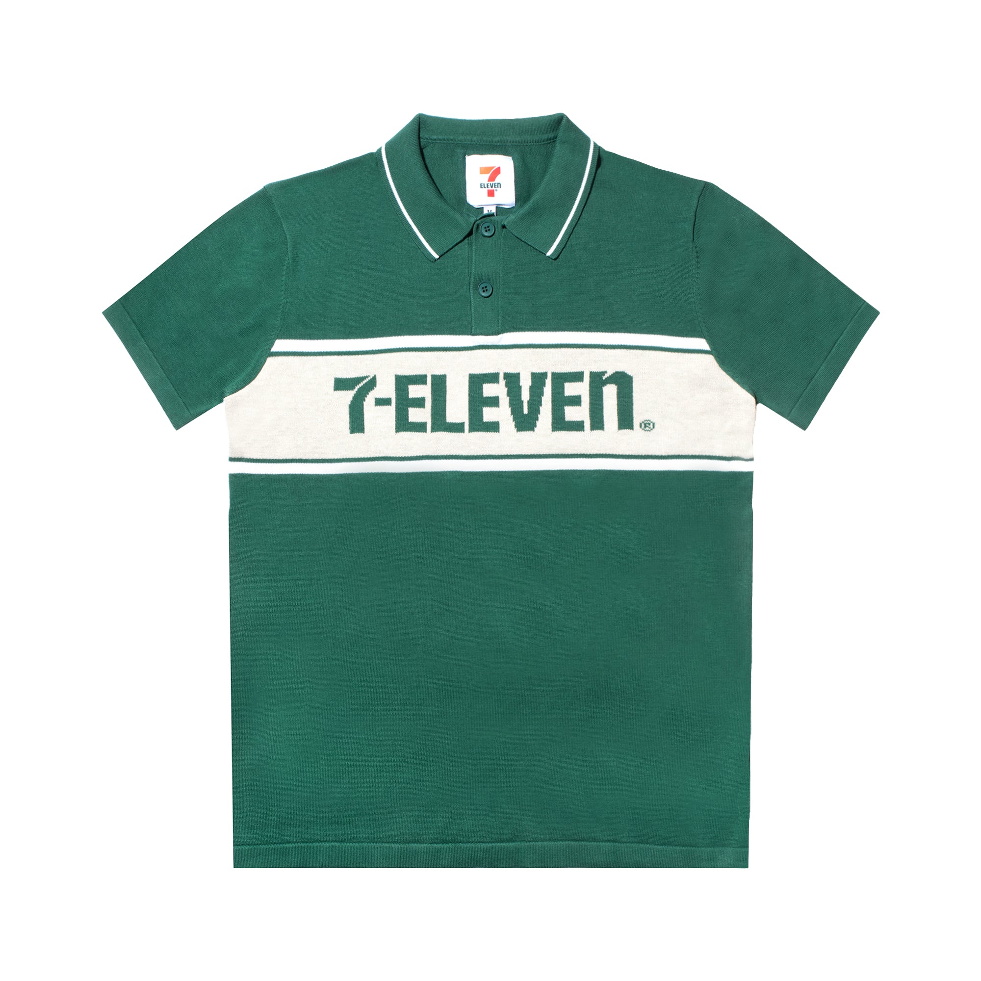 7 Eleven® Men's Knitted Short Sleeve Polo Shirt - Comfortable Casual Wear for Work & Outdoor Activities