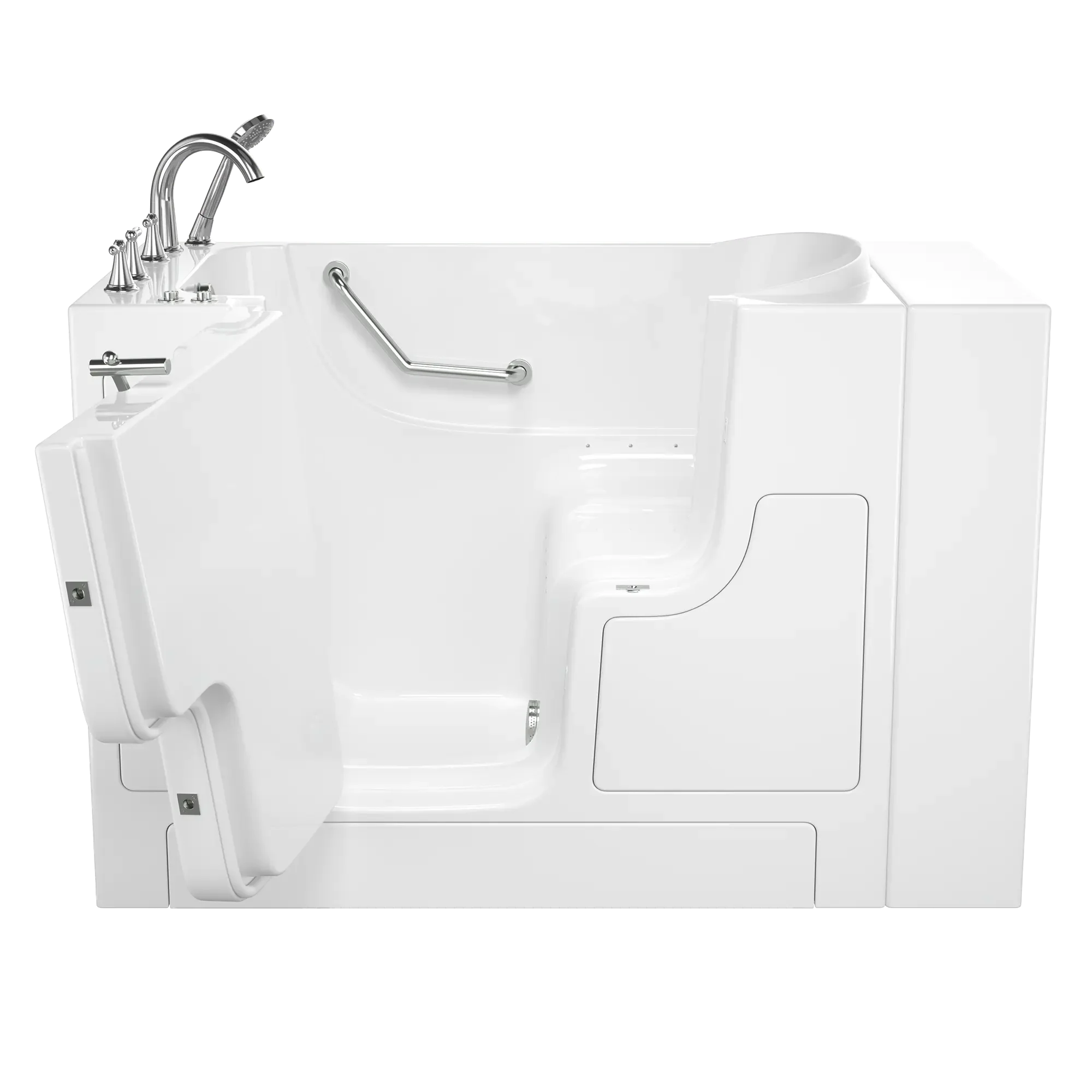 30 x 52 Inch Gelcoat Walk-in Bathtub with Air Spa System - Left Hand Drain & Faucet - Ideal for Elderly & Mobility Impaired - Waterproof & Slip-Resistant