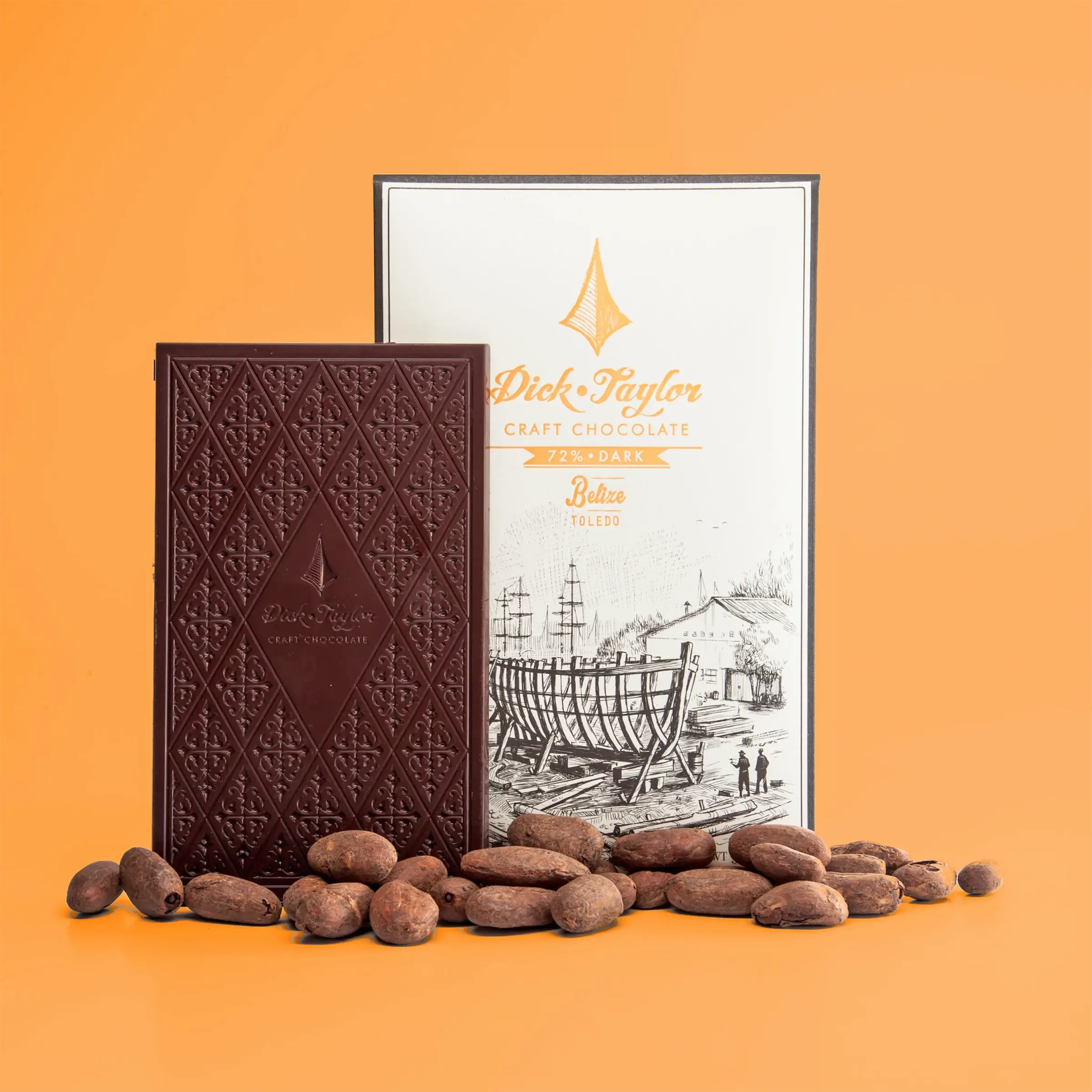 Premium Dick Taylor Belize Toledo 72% Dark Chocolate Bar - Rich & Smooth Single-Origin Cacao for Gifting, Baking & Gourmet Desserts