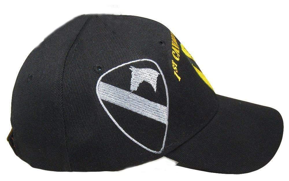 1st Cavalry Division 'The First Team' Shadow Licensed Embroidered Cap - Black Military Hat for Veterans & Collectors | Perfect for Outdoor Activities, Military Events & Casual Wear