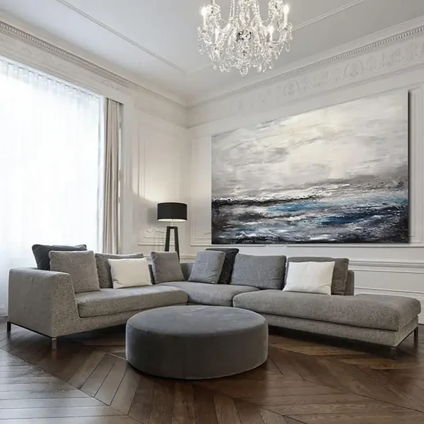 Ocean and Sky Painting #OS 005 - Handmade Canvas Wall Art for Home & Office Decor - Perfect for Living Room, Bedroom, or Office