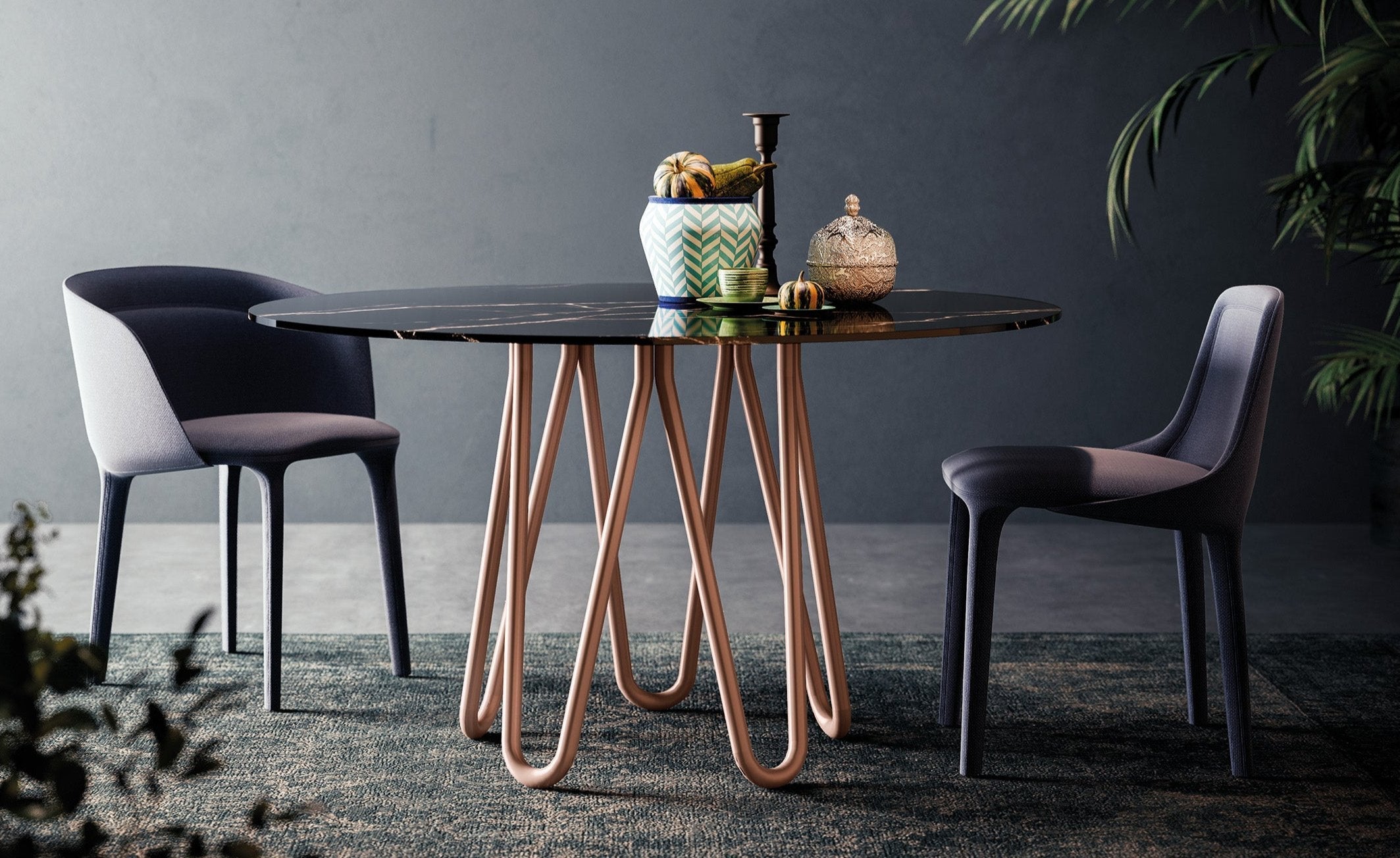 Meduse Dining Table by Casamania - Modern Glass Top Dining Table for Kitchen & Dining Room - Perfect for Family Gatherings & Dinner Parties