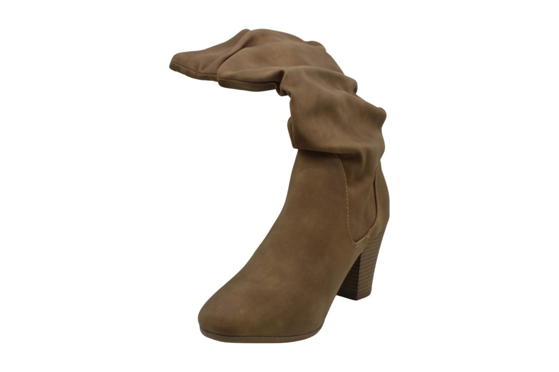 XOXO Women's Strasburg Western Tall Riding Boots - Tan Cowgirl Boots for Horseback Riding & Country Fashion