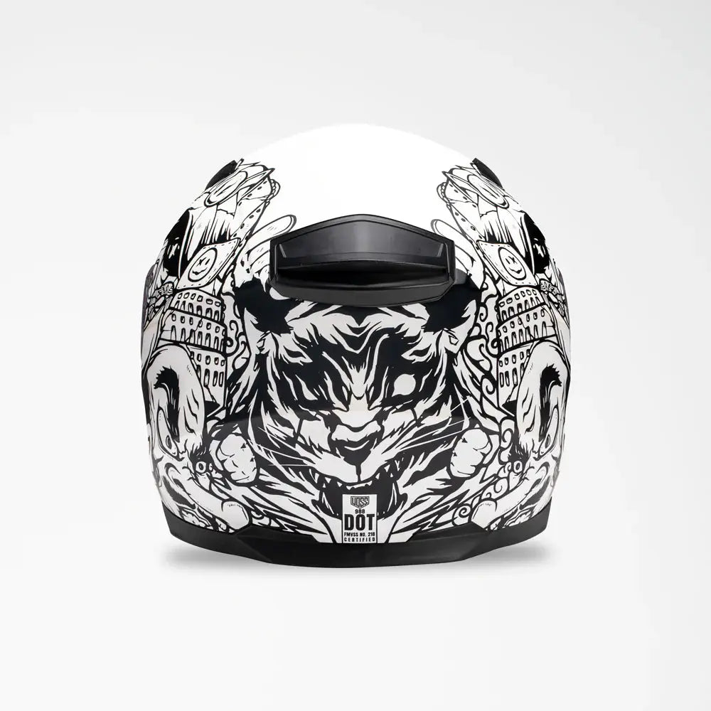 Voss 988 Moto 1 Populace Motorcycle Helmet - Lightweight DOT Approved Full Face Helmet for Men & Women - Perfect for Street Biking, Cruiser Riding & Commuting