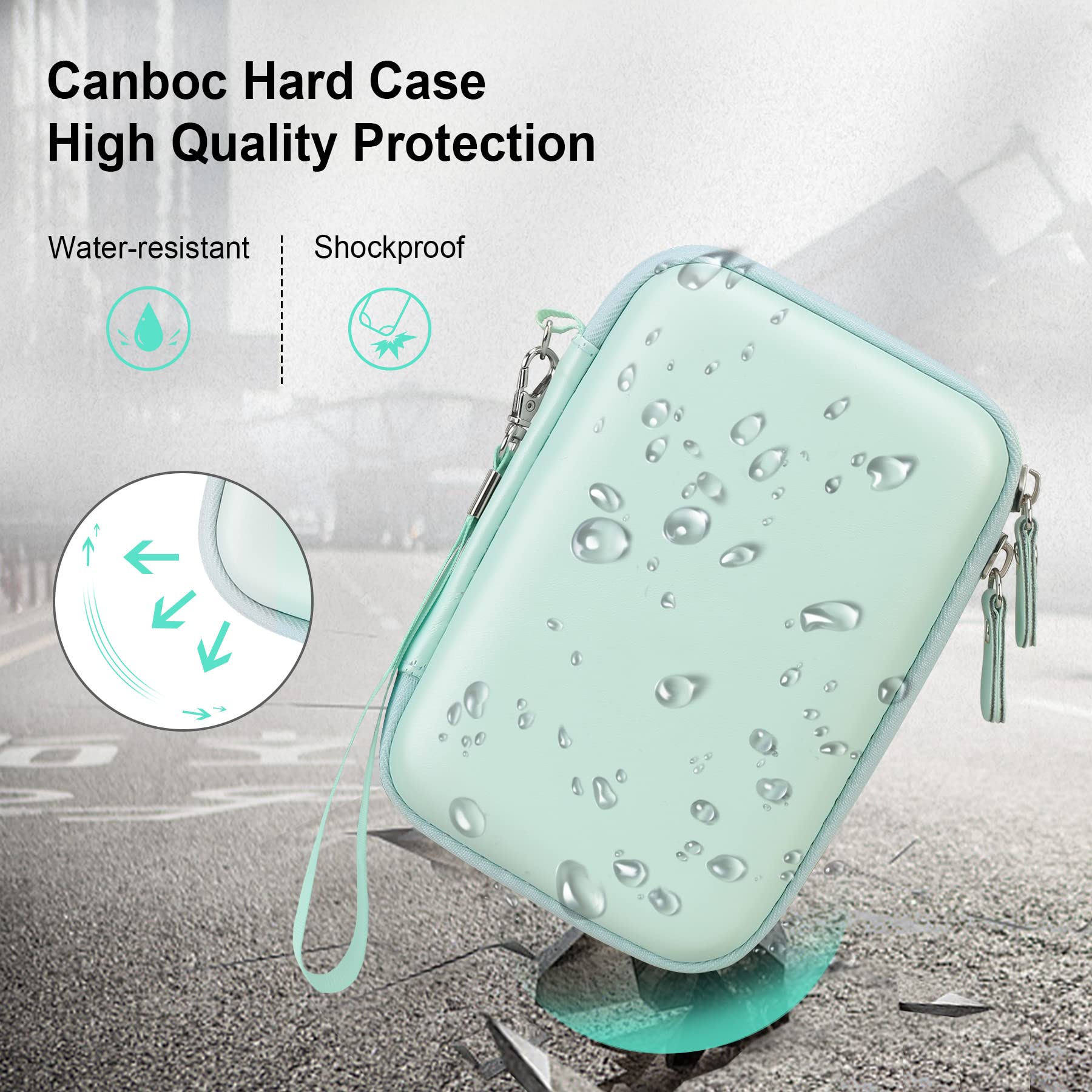 Canboc Durable Mesh Carrying Case for NIIMBOT D11 Bluetooth Label Printer - Portable Storage Pouch Fits NiiMbot D11 Label Tapes, USB Cable & Accessories (Mint Green) - Perfect for Office, Home & Travel Organization