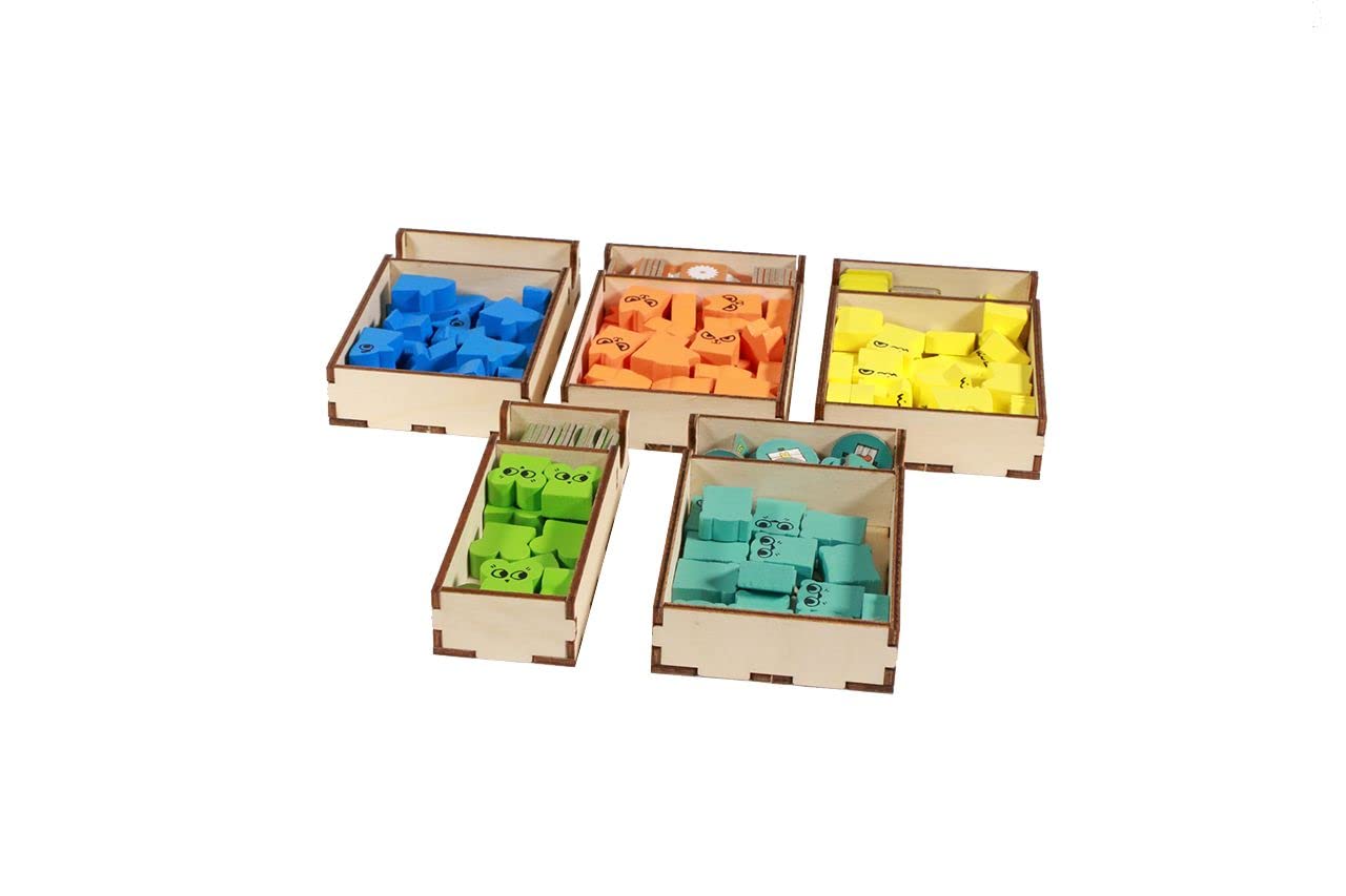 Premium Wooden Game Organizer for Root Board Game - Broken Token Compatible Storage Box with Multi-Tier Trays | Perfect for Game Nights & Organized Storage