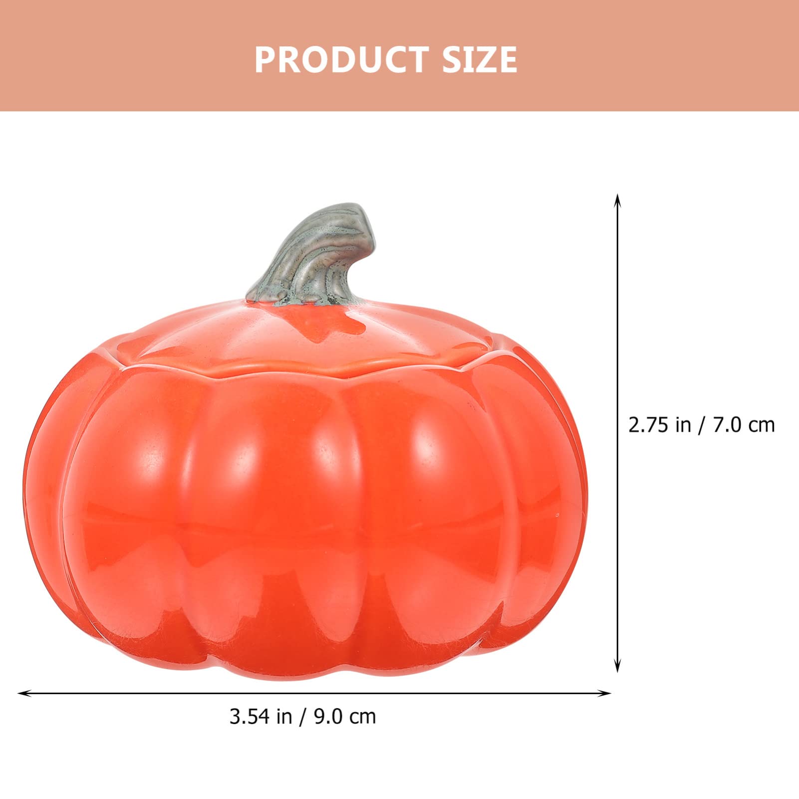 Pumpkin Shaped Ceramic Mug with Lid - Halloween Tea Canister, Coffee Bean Holder, Spice Jar - Perfect for Fall Decor, Thanksgiving & Halloween Parties