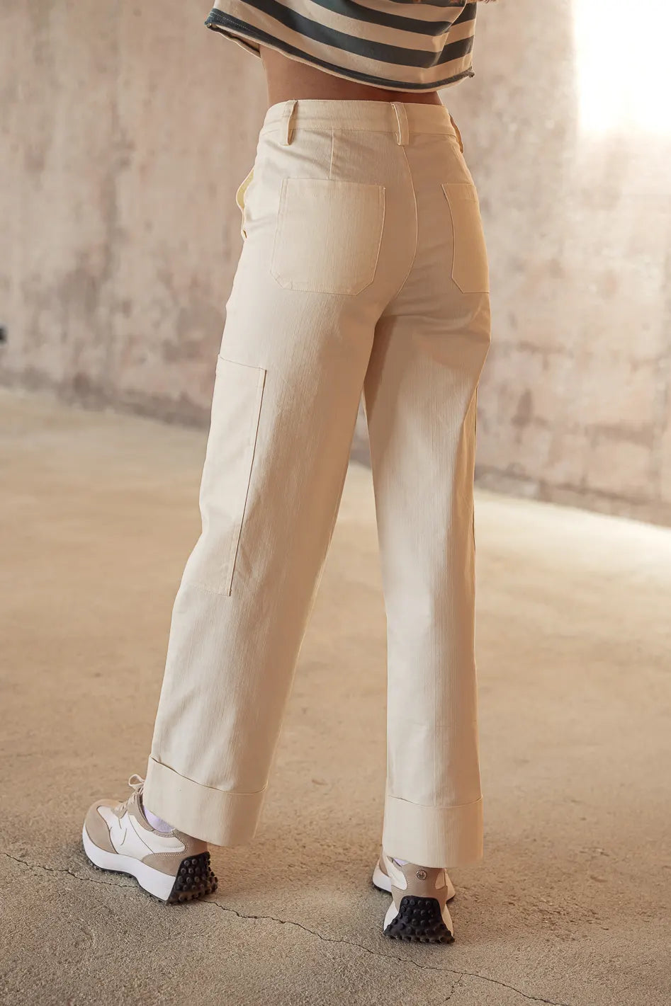 Kienna Cargo Pants for Women - Cream Khaki Tactical Work Pants with Multiple Pockets | Comfortable & Stylish Outdoor Hiking, Travel, and Casual Wear