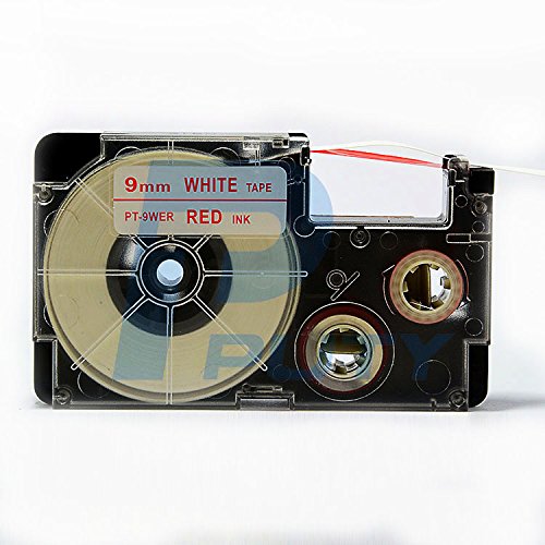 2-Pack XR-9WER/PT-9WER Compatible 9mm Red on White Label Tape Cartridge for Casio EZ-Label Printer KL-120 - Perfect for Office Labeling, Home Organization & Craft Projects