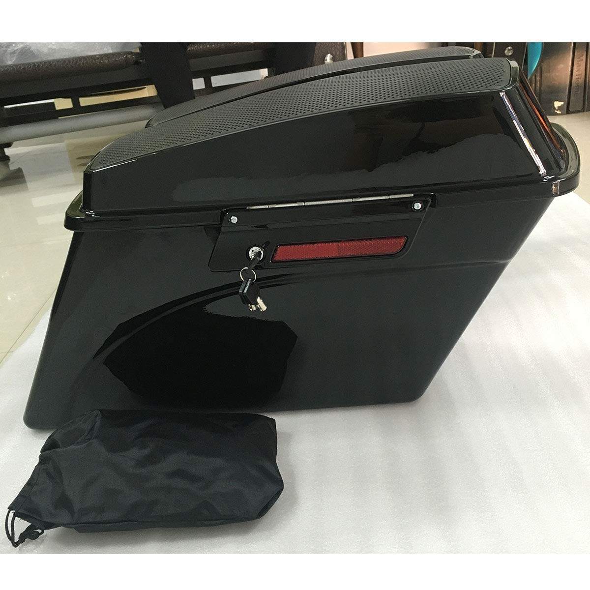 ZXMT Hard Saddlebags with 6x9 Dual Speaker Lid for Harley Davidson Touring & Electra Glide Motorcycles (1994-2013 Models) - Perfect for Long Rides, Music Lovers & Custom Bike Upgrades