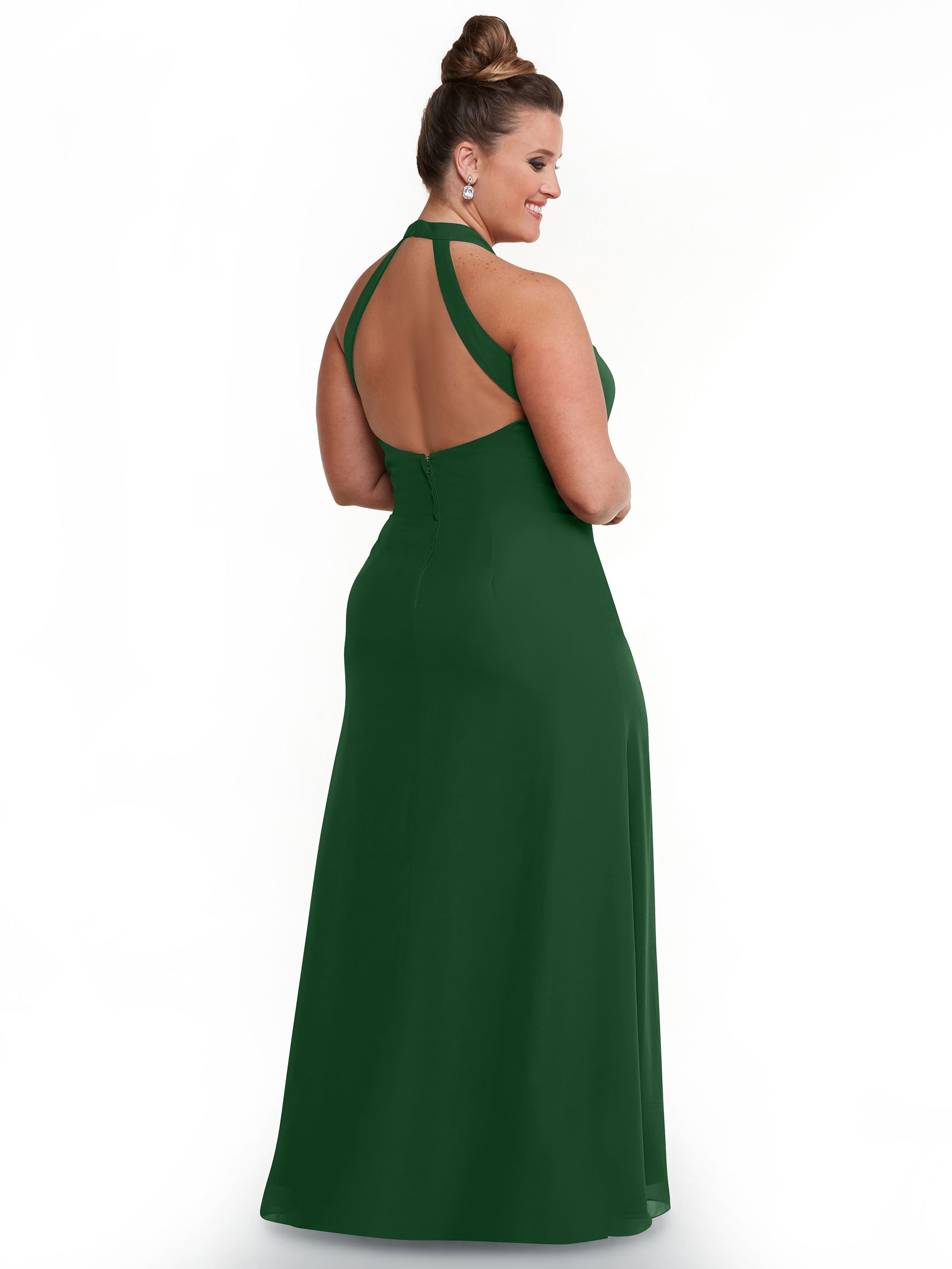 Elegant 80138 Chiffon A-Line Bridesmaid Dress with Keyhole Halter Neckline - Perfect for Weddings, Formal Events & Special Occasions