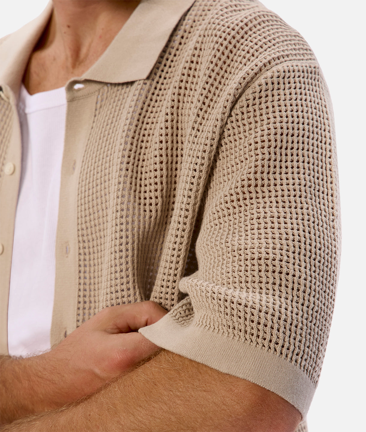 Salvatore Short Sleeve Shirt with Rope Detail - Stylish Casual Men's Top for Summer Outings & Beach Vacations