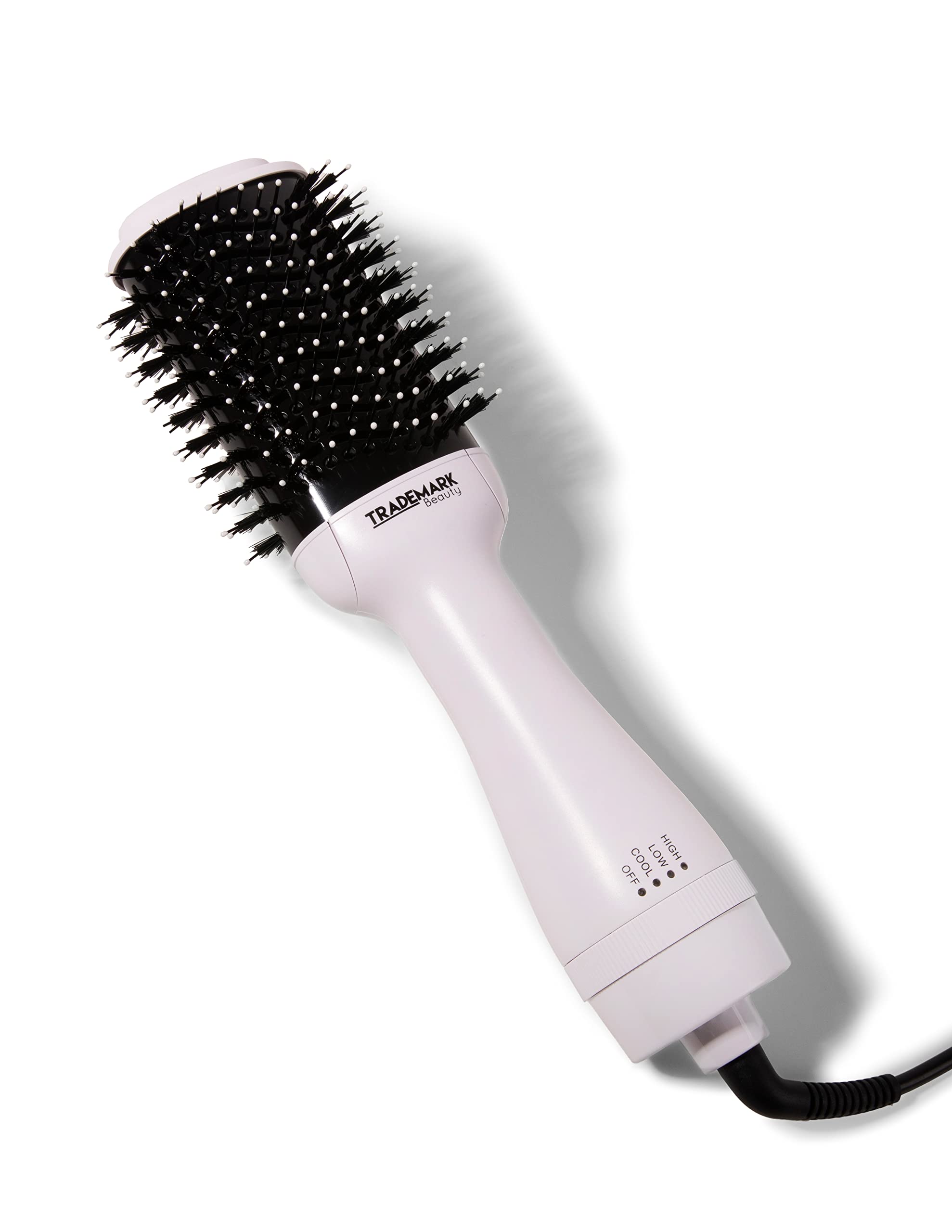 Professional 2-in-1 Hair Dryer Brush with Ceramic Technology | Anti-Frizz Ionic Blow Dryer for Wet & Dry Hair | Adds Volume & Smooths All Hair Types (White) | Perfect for Salon-Quality Styling at Home, Travel & Daily Hair Care
