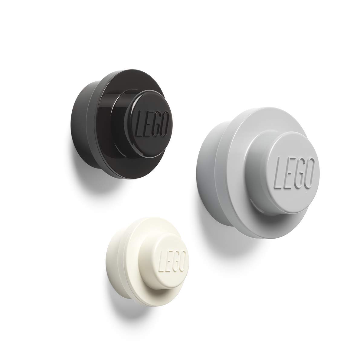 ROOM Copenhagen Lego Wall Hanger Set - Decorative Playroom Utility Hooks for Kids (Black/White/Grey) - Perfect for Organizing LEGO Creations in Bedrooms & Playrooms