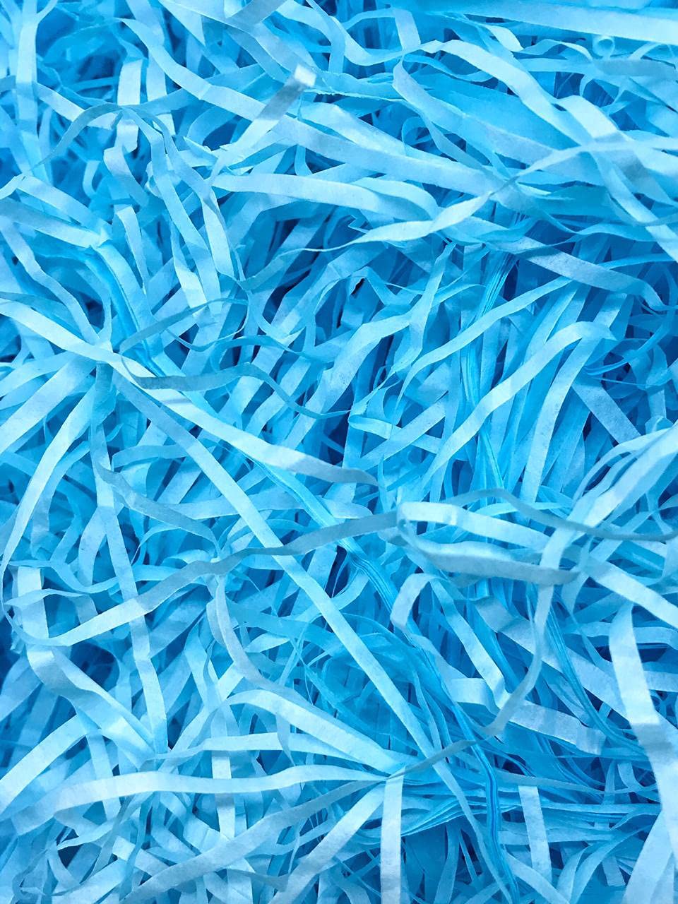 Eco-Friendly Sky Blue Shredded Crinkle Paper Strips - 100g for Diwali Tray Decorations, Gift Box Fillers, Wedding & Birthday Party Decor | Sustainable Craft Supplies for DIY Projects, Home Decor, and Festive Celebrations