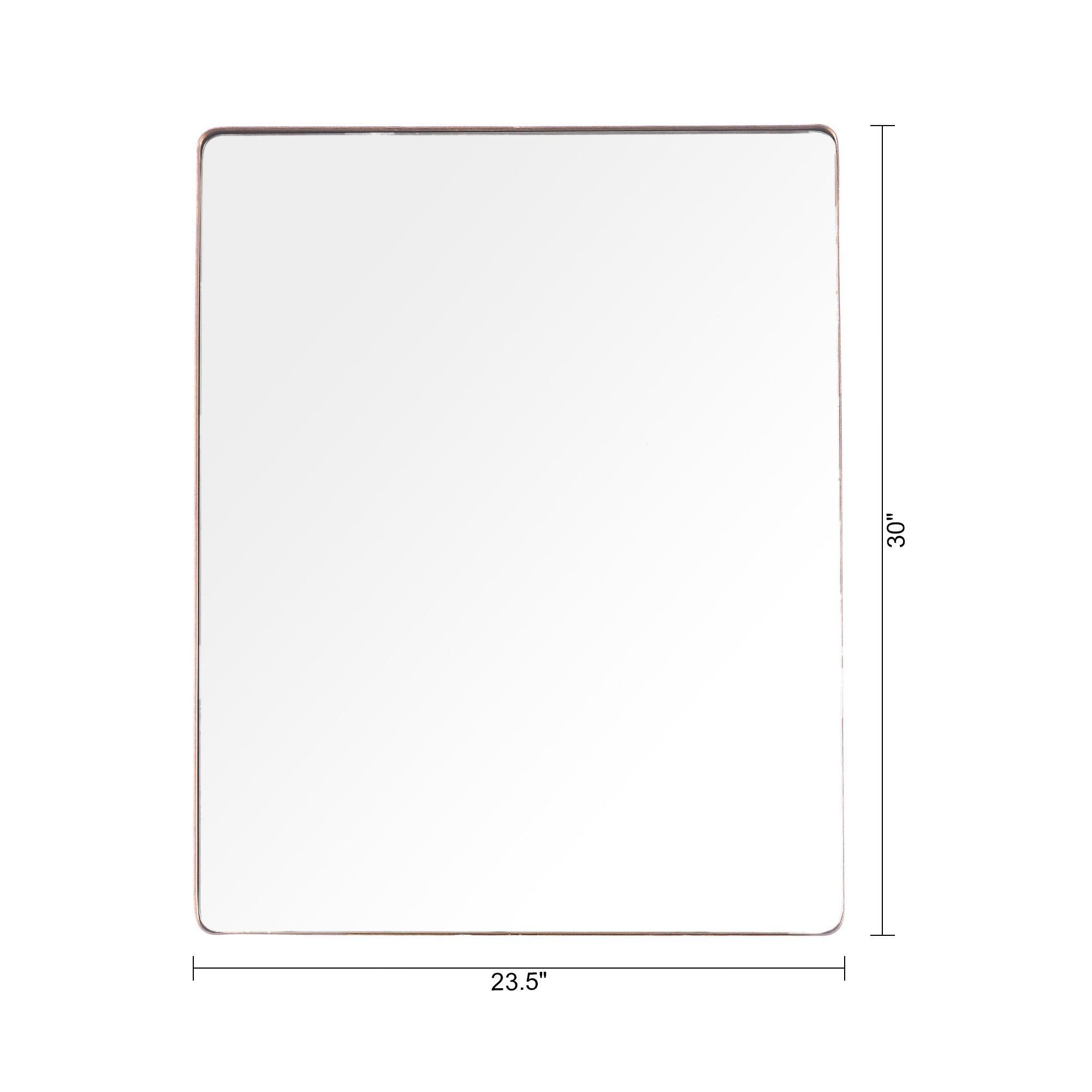 Golden Modern Square Framed Wall Mirror - 24