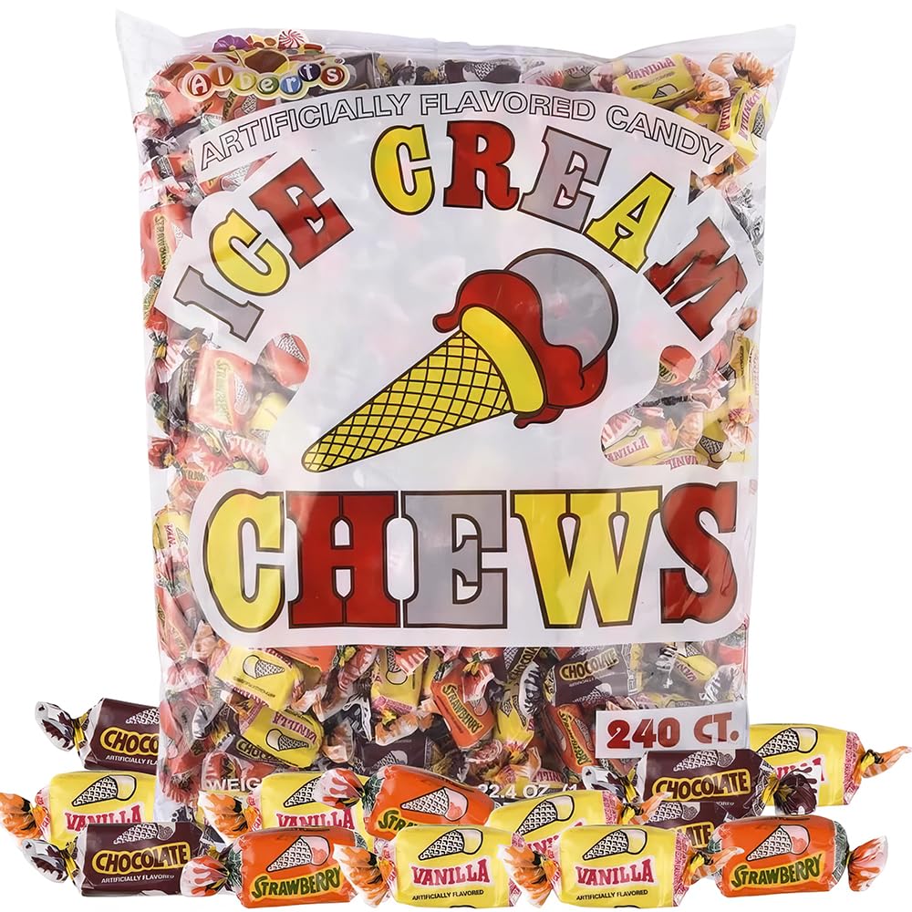 Alberts Ice Cream Chews - 240 Count Bulk Bag | Soft & Chewy Candy | Perfect for Parties, Movie Nights & Office Snacks