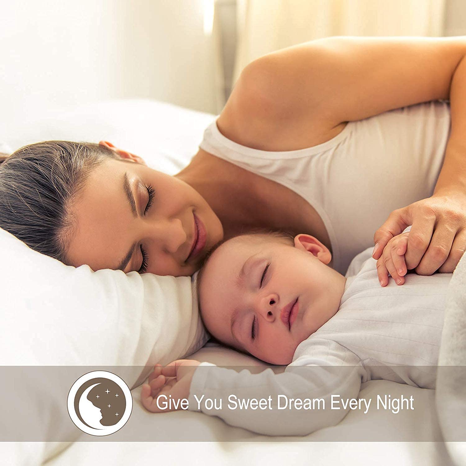 Premium 100% Natural Cotton 600 TC Body Pillow Cover - 20 x 54 Inch with Zipper Closure, White Stripe Design - Soft & Breathable for Side Sleepers, Pregnancy Support & Home Decor