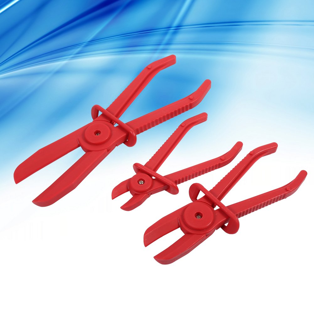 Flexible Hose Pliers Set - 3pc Nylon Clamp Tool for Brake Fuel Water Lines - DIY & Auto Repair