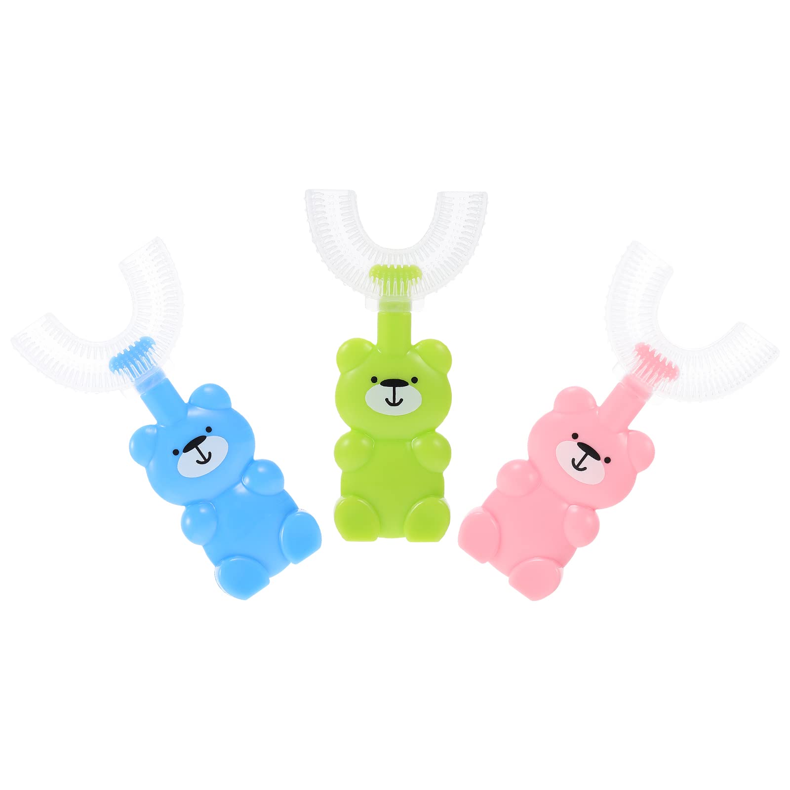DOITOOL 3 Pack U-Shaped Kids Toothbrushes - Soft Bristles Manual Toothbrush for Children's Dental Care - Perfect for Toddlers, Travel & School Use