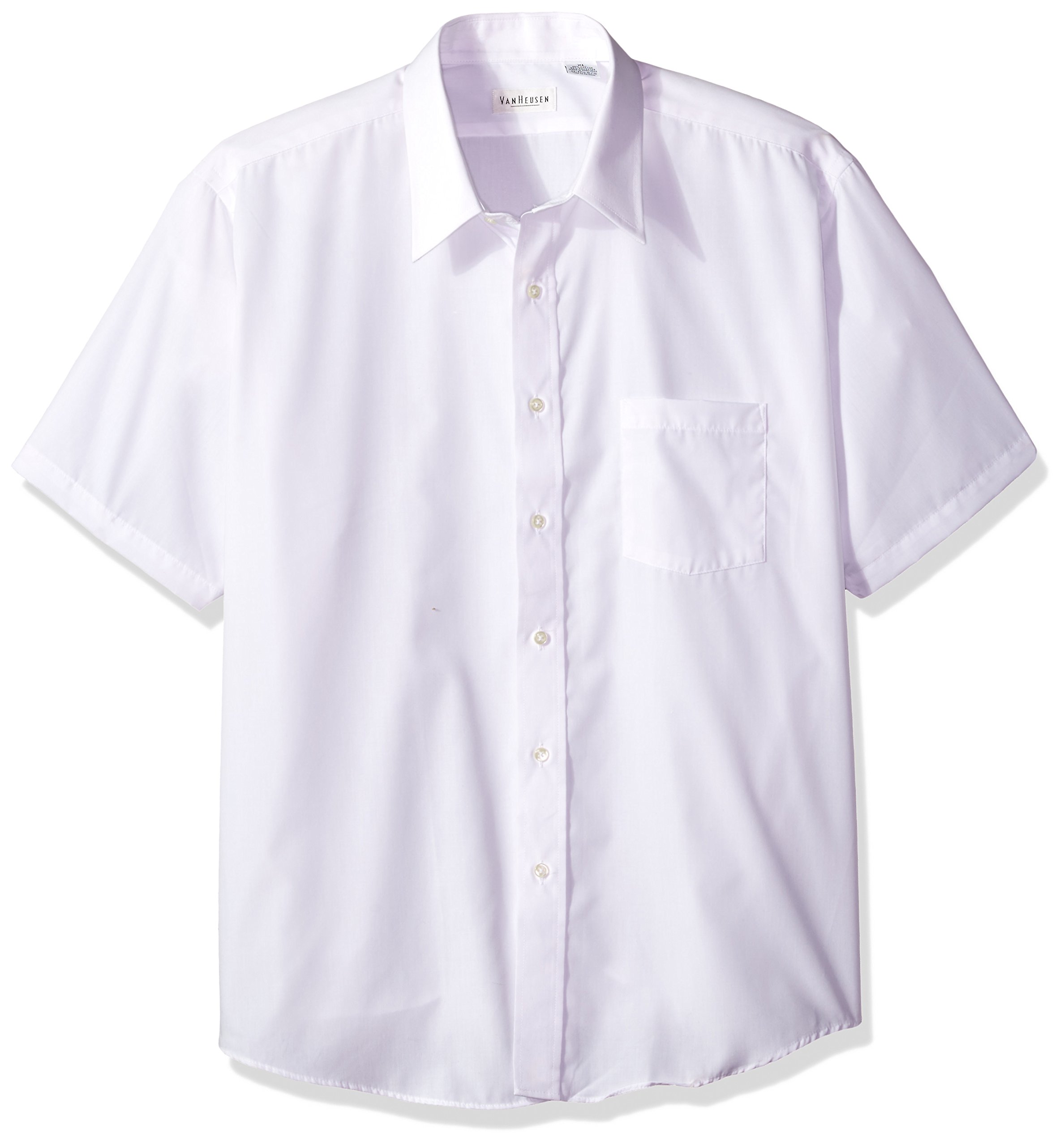 Van Heusen Men's Wrinkle-Free Broadcloth Short Sleeve Dress Shirt - Comfortable Business Casual & Office Wear for Professional Men