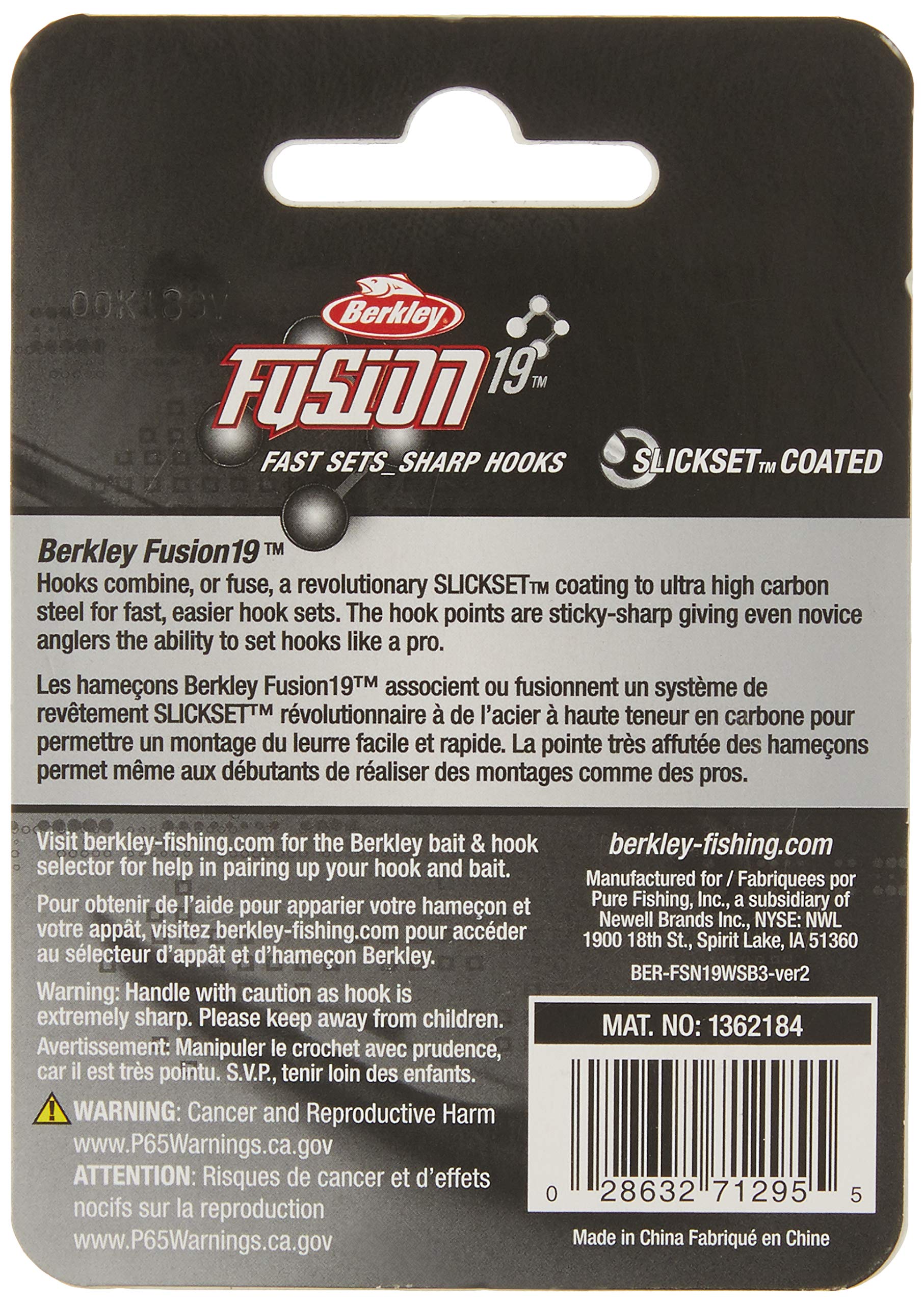 Berkley Fusion19 Fishing Hooks - Sharp, Durable Saltwater & Freshwater Hooks for Bass, Trout, and Walleye Fishing | Perfect for Casting, Trolling, and Ice Fishing
