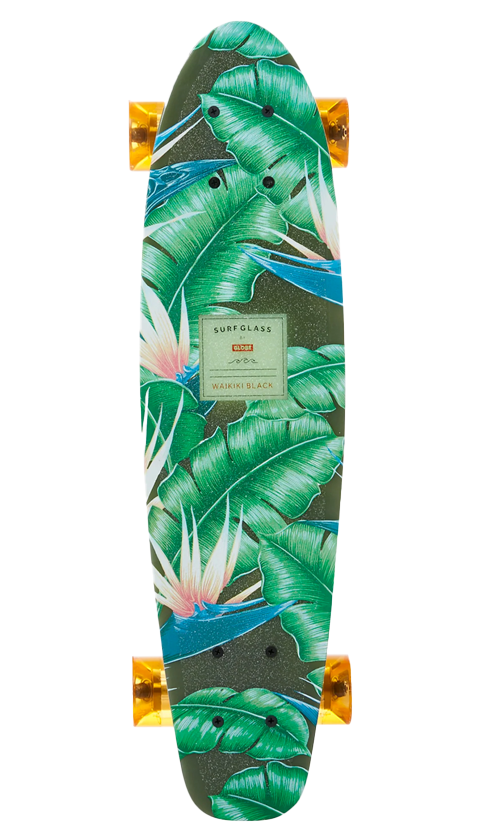 Globe Surf Glass Waikiki Black Cruiser Skateboard 24 Inch - Perfect for Beach Cruising & Urban Commuting
