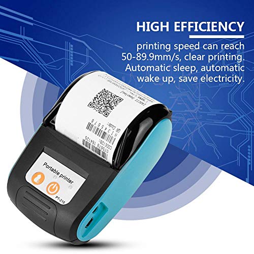 58mm Mini Bluetooth Thermal Receipt Printer - Wireless ESC/POS Compatible for Android & Windows, USB Direct Printing for Retail, Restaurants & POS Systems (Blue)