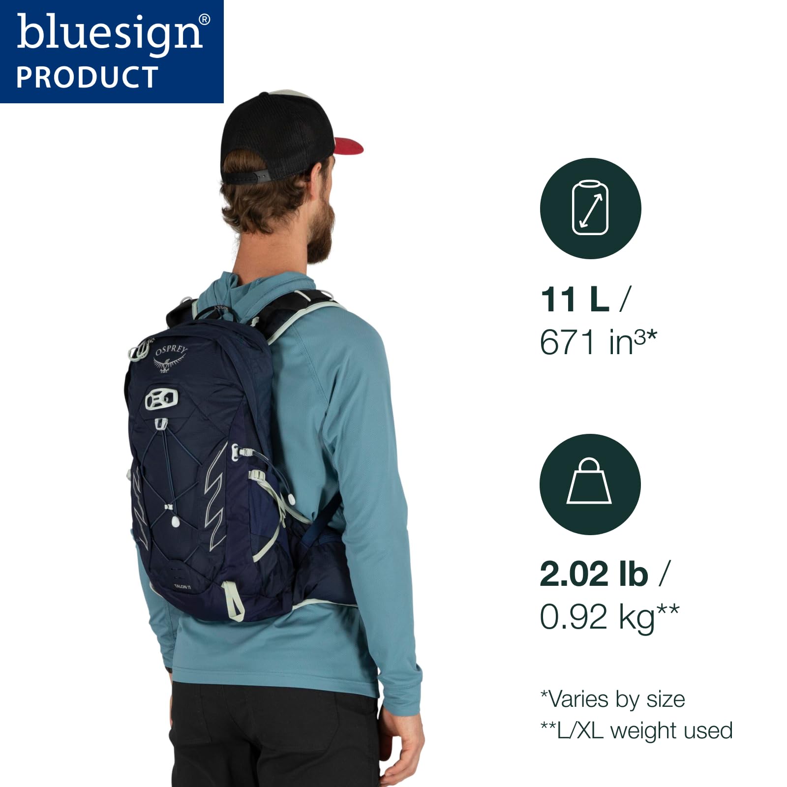 Osprey Talon 11 Men's Lightweight Hiking Backpack - Compact Daypack for Outdoor Adventures, Camping & Travel | Durable & Comfortable Design