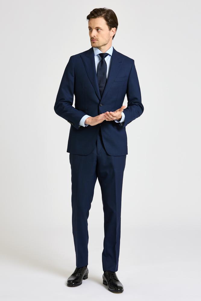 Jonah Suit Navy Tonal Check 2164 - Premium Men's Business Suit for Office, Wedding & Formal Events | Slim Fit Blazer & Pants Set | Professional Work Attire