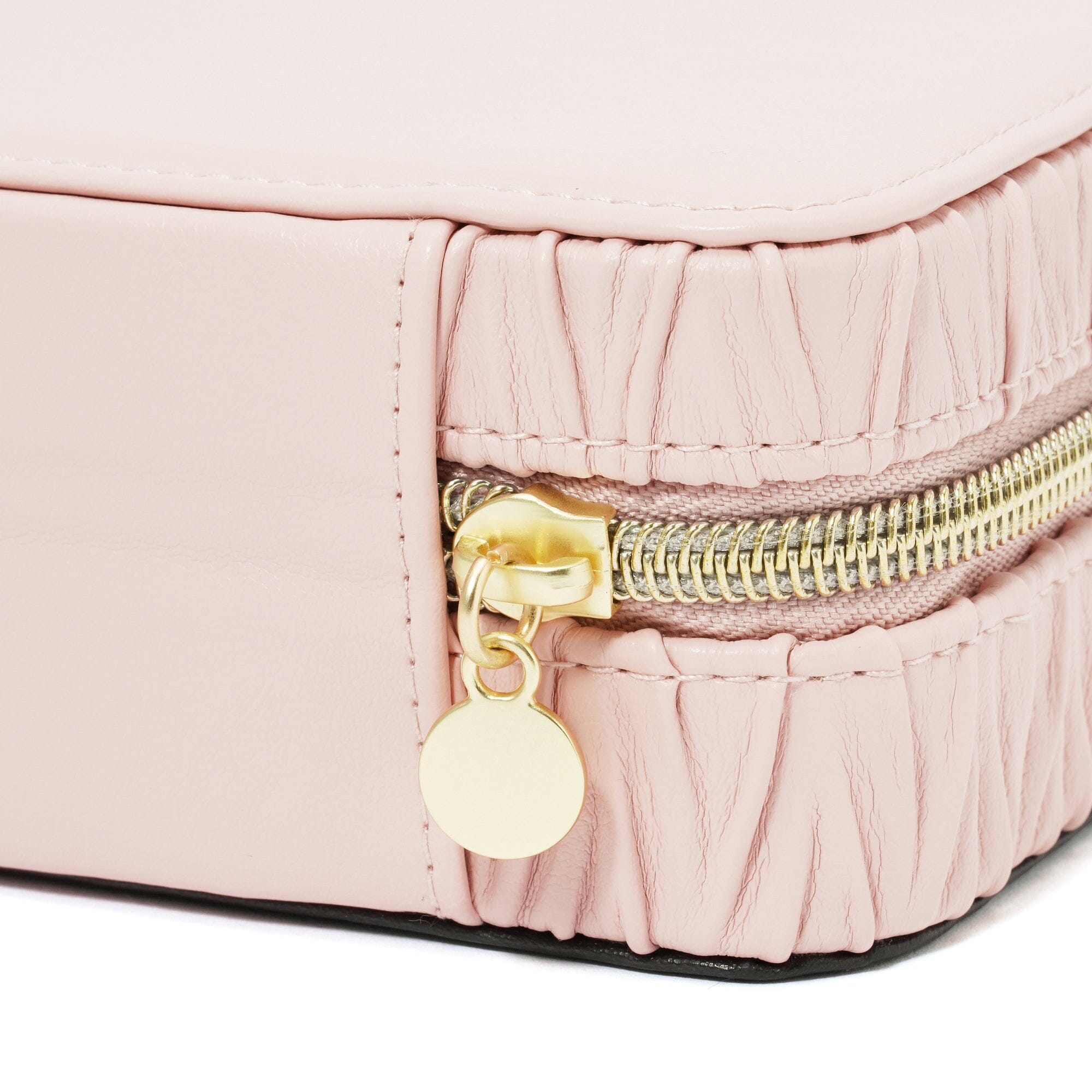 Elegant Embossed Travel Jewelry Box - Medium Size, Soft Pink - Perfect for Organizing Necklaces, Rings & Earrings on Trips
