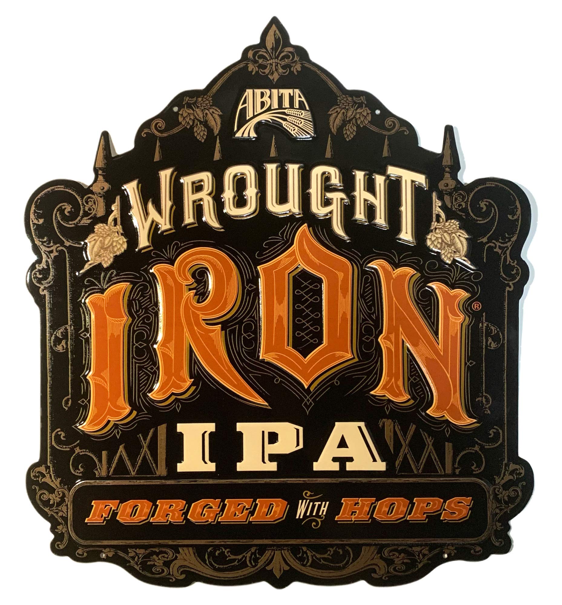Vintage Wrought Iron IPA Metal Tin Sign - 17.25