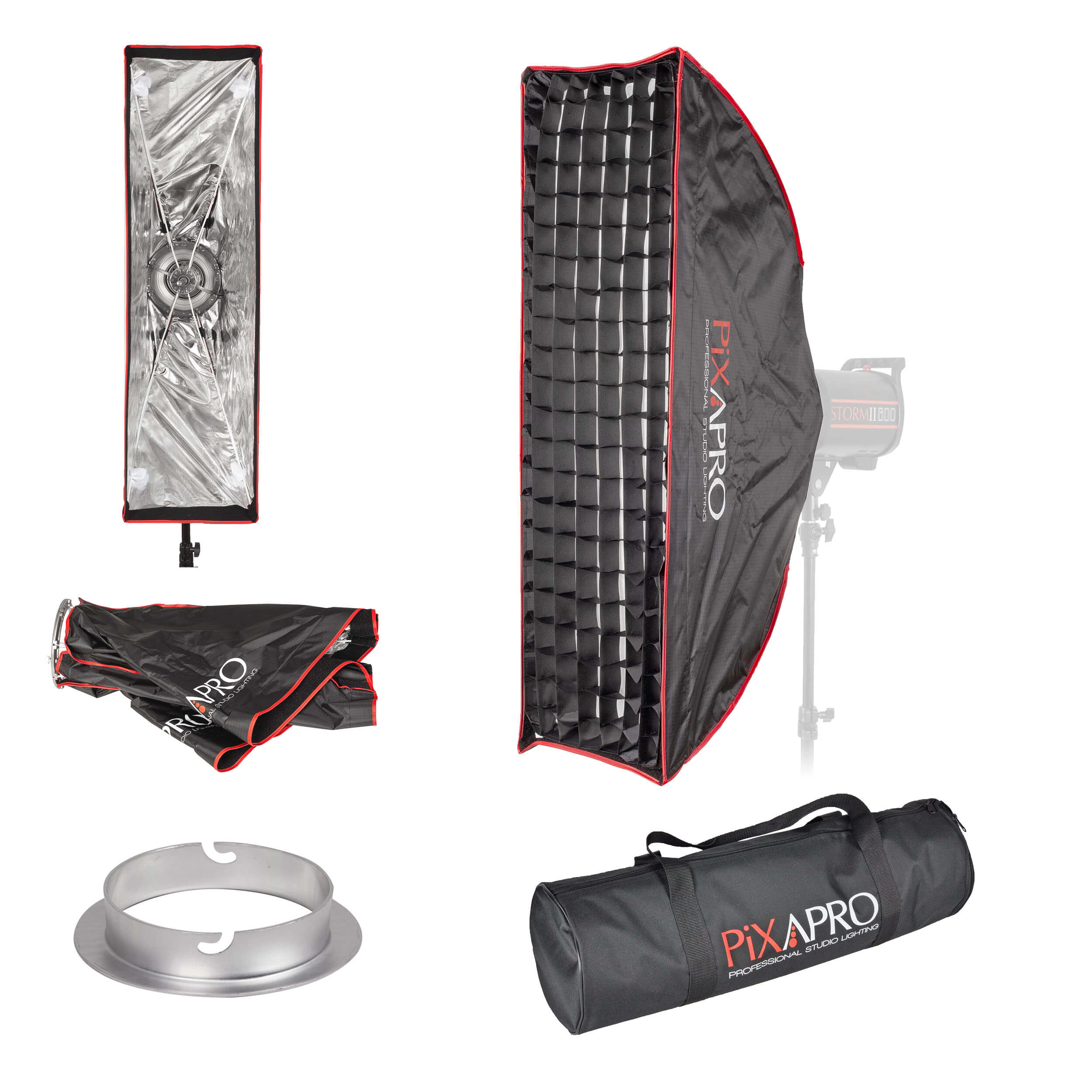 11.8x35.4 Inch Strip Softbox with 4cm Grid - Easy Open Photography Umbrella for Studio Lighting, Portrait & Product Photography