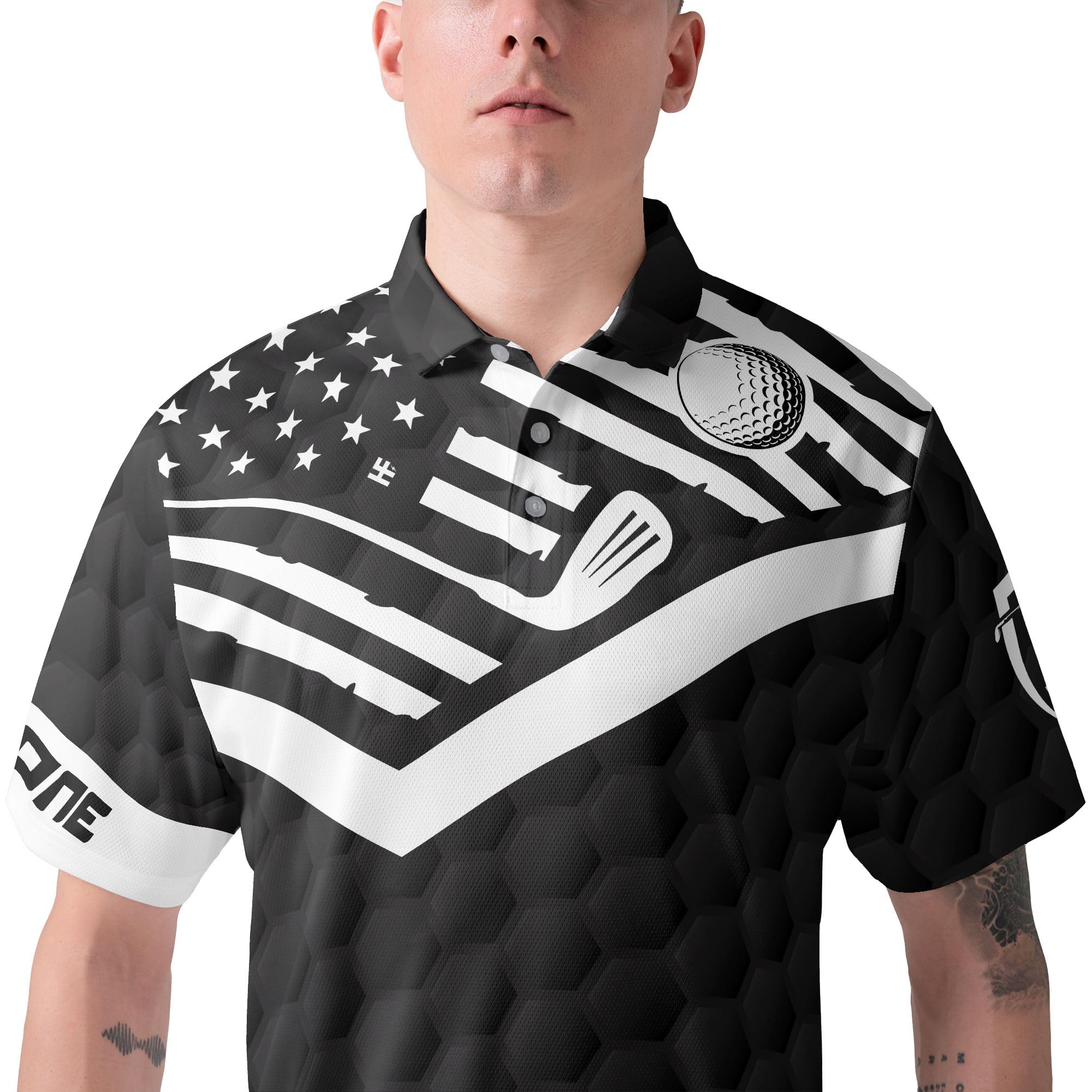 Custom Golf Polo Shirts for Men - Personalized Golf Club & Flag Design Short Sleeve Performance Shirts | Perfect for Golf Tournaments, Country Club Events & Casual Wear