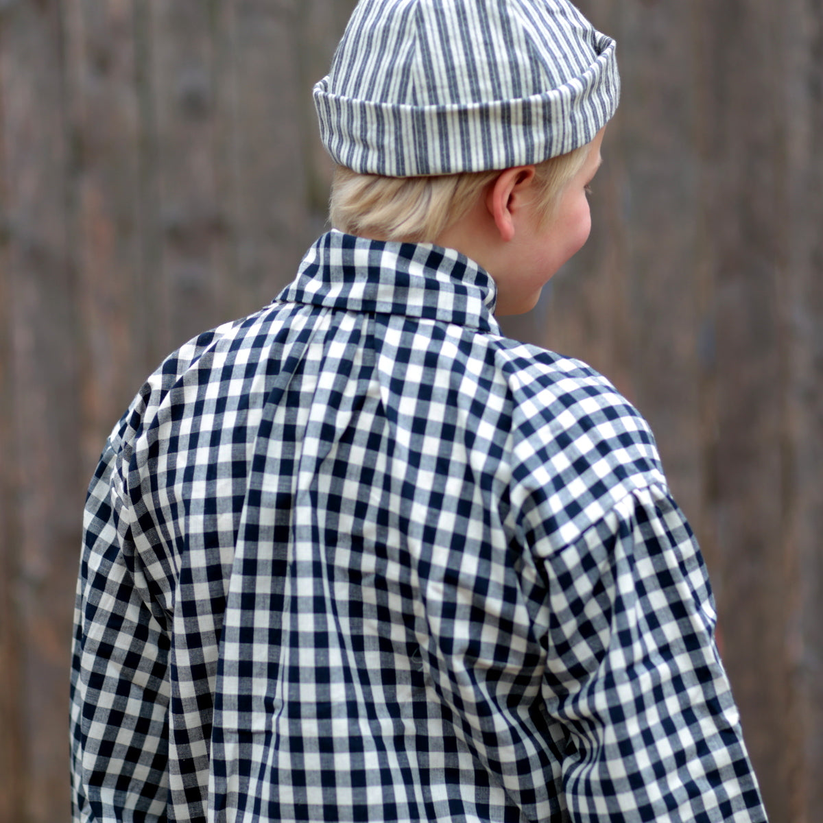Boys' Blue Checked Work Shirt - Durable & Stylish for School, Outdoor Activities & Casual Wear