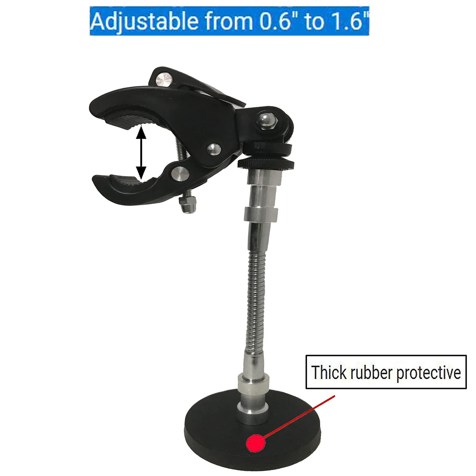 Strong Magnetic Flashlight Holder with Adjustable Bracket - Universal Mount for 0.6