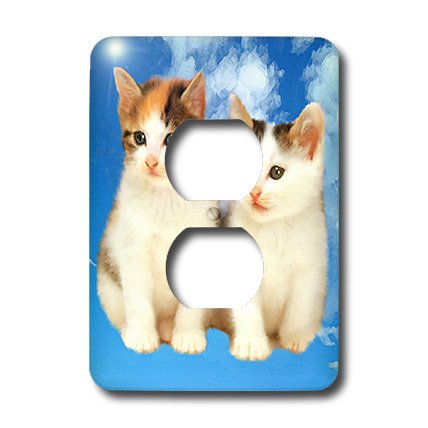 Two Kittens 2 Plug Outlet Cover - Cute Cat Decor for Home & Nursery - 3D Printed Safety Cover for Electrical Outlets - Perfect for Baby Proofing and Pet Safety