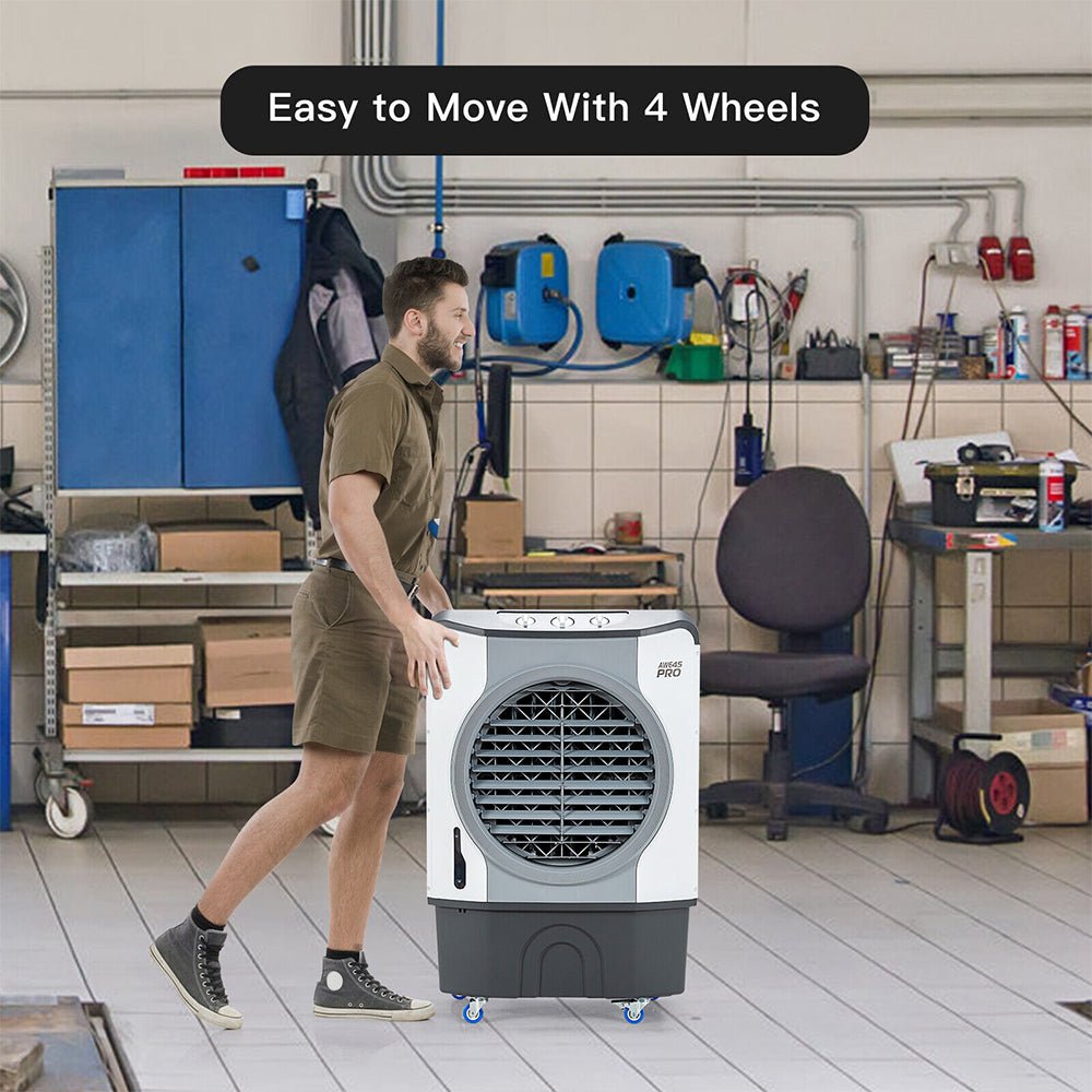 4-in-1 Portable Evaporative Air Cooler Fan - 9740 CFM High Capacity Cooling for Indoor & Outdoor Use - Perfect for Home, Office, Patio, and Garage