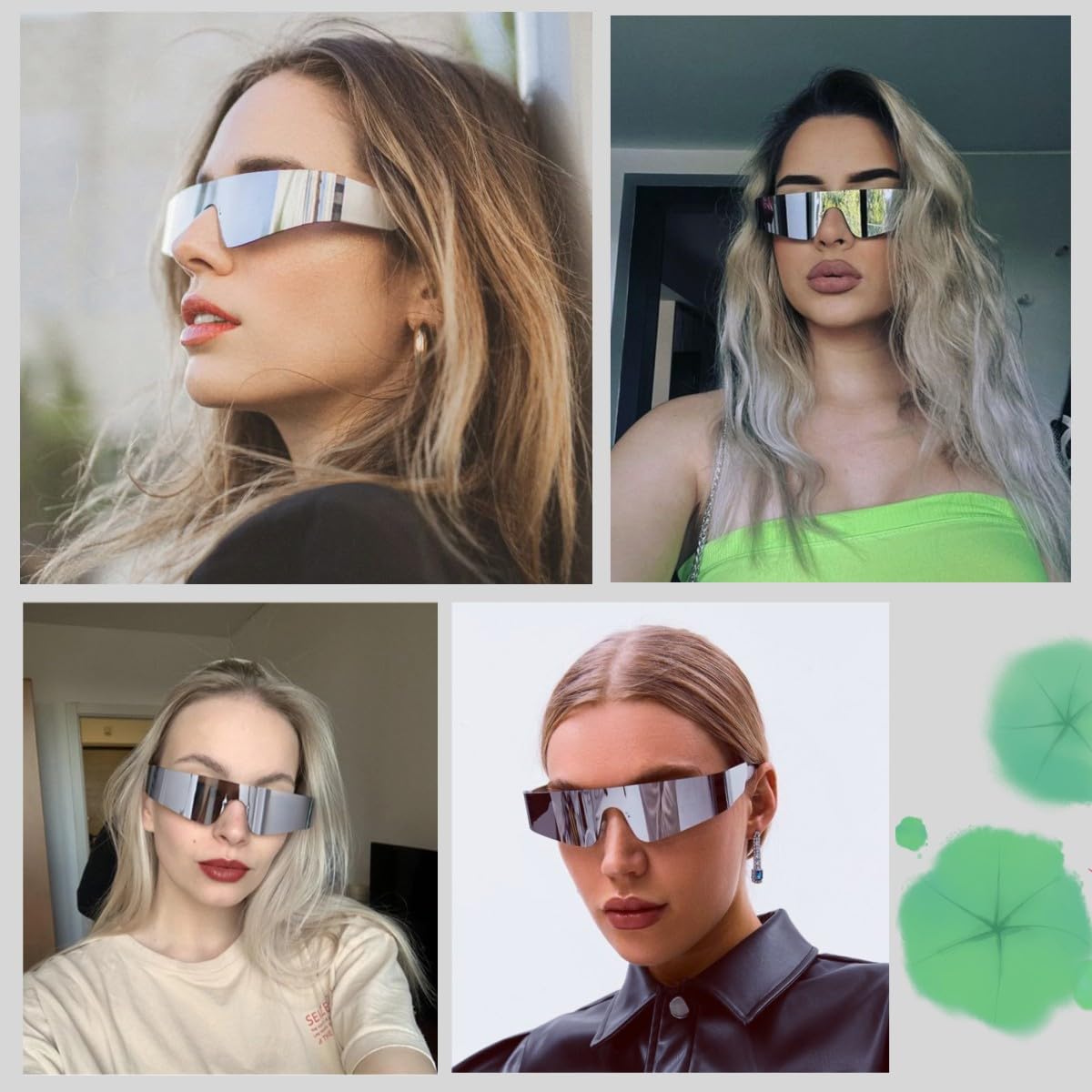 Y2K Futuristic Wrap Around Sunglasses for Men & Women - Purple Frame with Mirror Pink Lens - Cyberpunk Visor Monoblock Cyclops Shades for Rave, Cosplay, and Streetwear Fashion