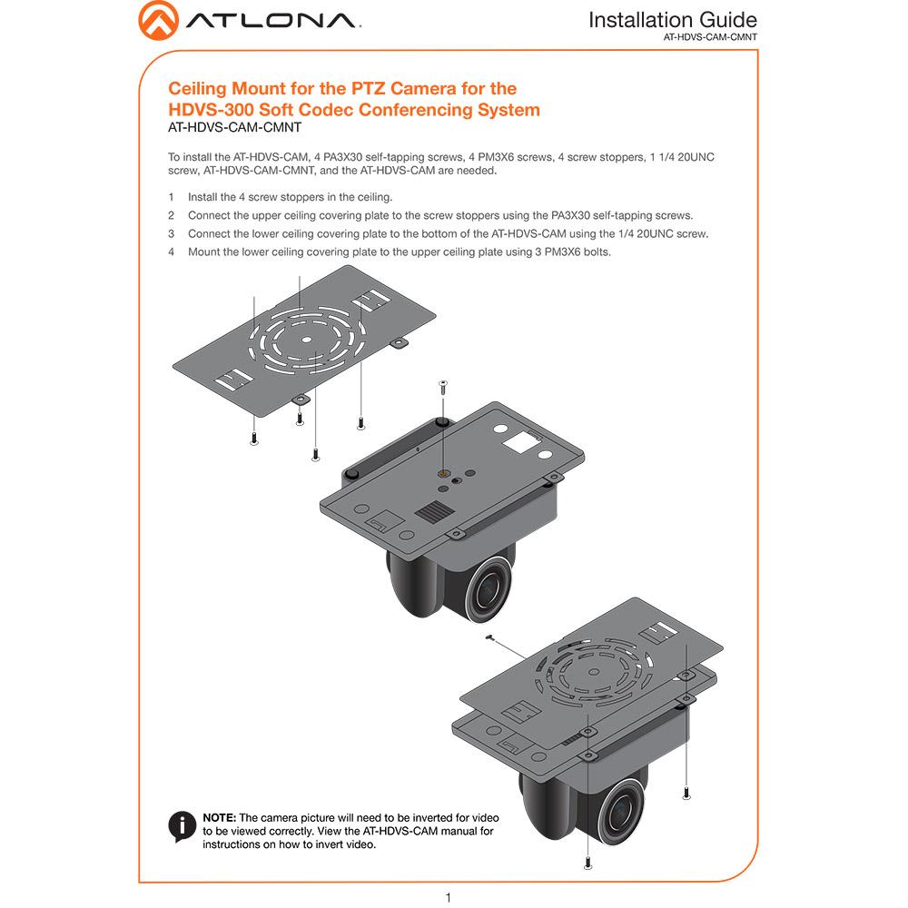 HD USB Conference Camera Ceiling Mount Bracket - Compatible with AT HDVS CAM - Perfect for Video Meetings, Webinars & Home Office Setup